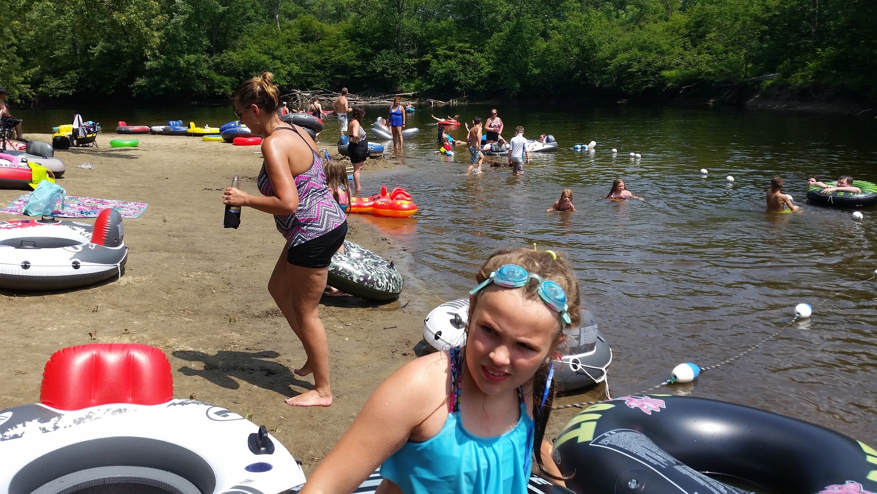 Lazy River Tubing, Beach at Warrensburg travel park