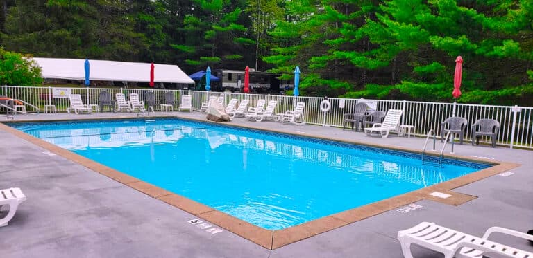 Heated inground swimming pool at the campground