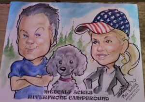 camping, camper, rv park, Caricature Artist Draws Campers