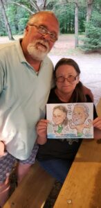 camper, campground, rv park,Caricature Artist Draws Campers