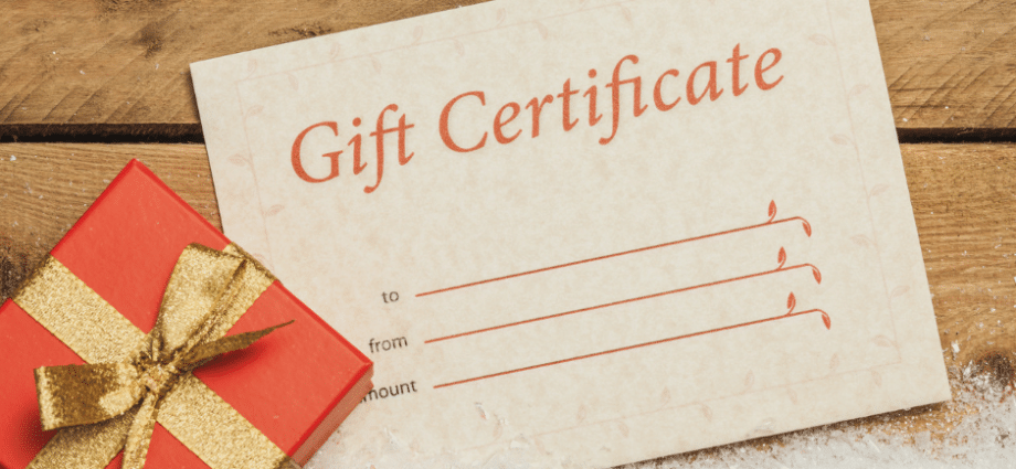 gift certificates