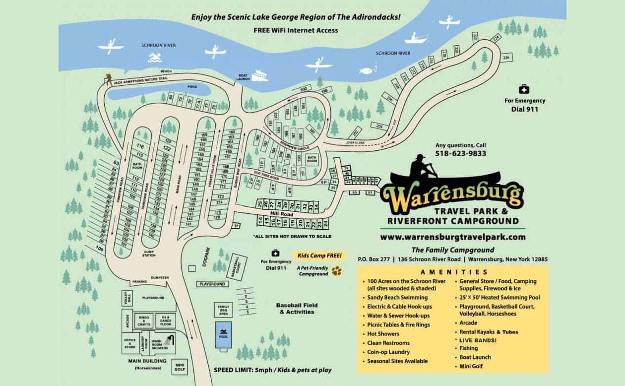Warrensburg Travel Park & Riverfront Campground near Lake George, NY