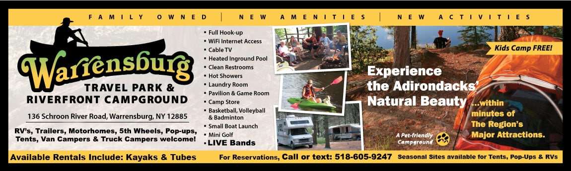 Warrensburg Travel Park and Riverfront RV Campground near Lake George, NY