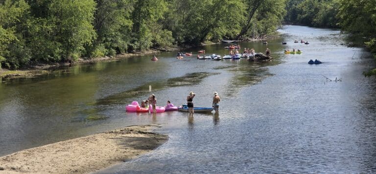 Tubing and kayaking on the Schroon River